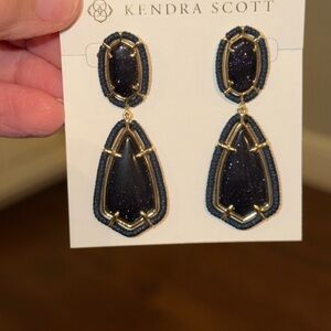 Kendra Scott Navy and Gold Earrings